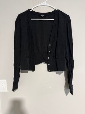 Madewell Black Button-Front Cardigan